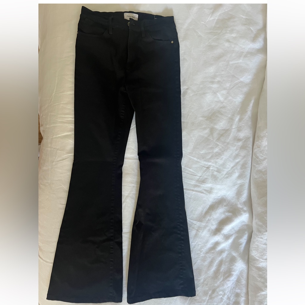 Frame Le High Black Flared Pants
